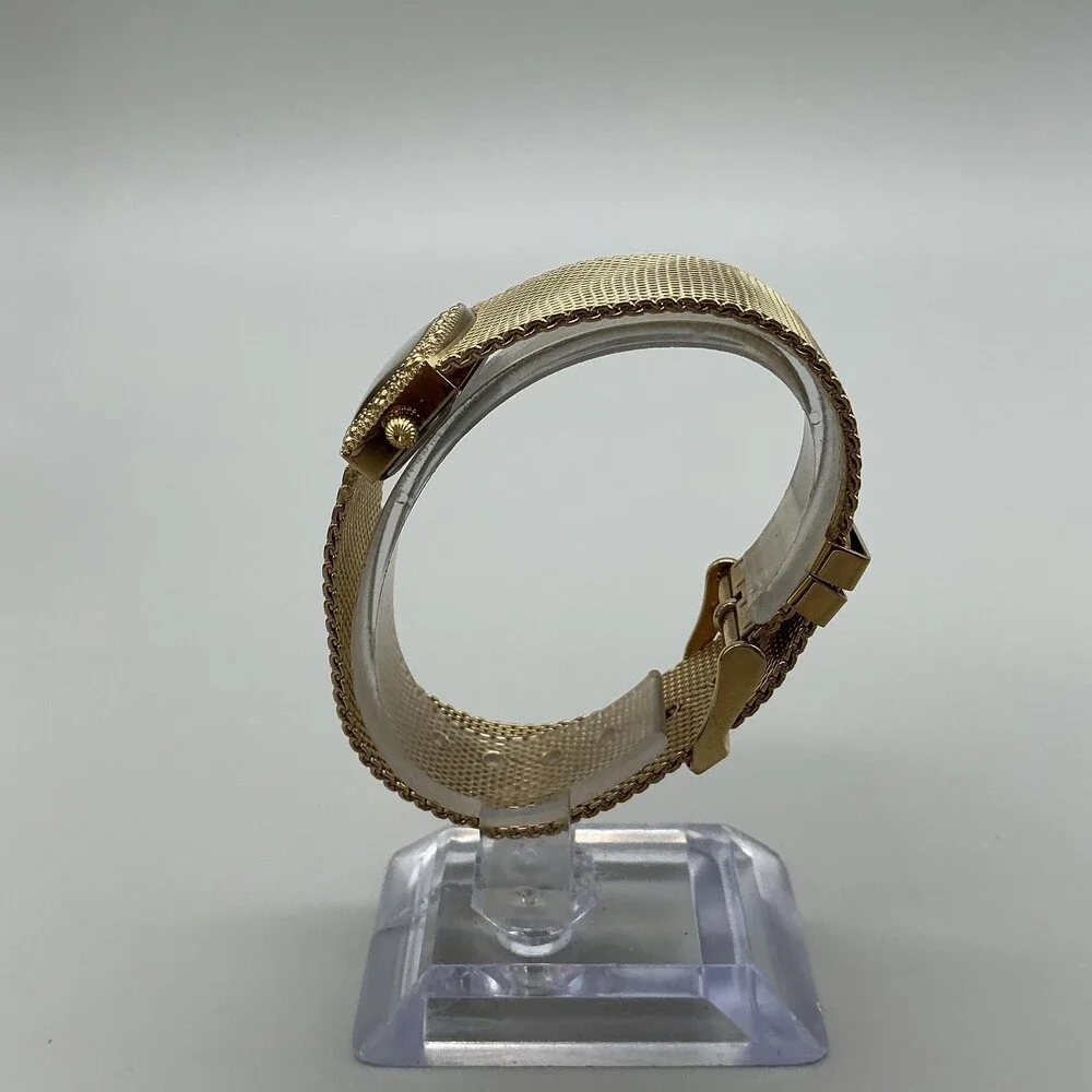 Anne Klein Womens Watch 25mm Cream Dial Gold Tone Mesh Band 10/6416 New Battery